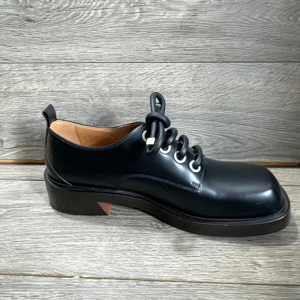 Alexander McQueen Shoes Mens 44 11 Black Calf Leather Skull Derby Designer Italy